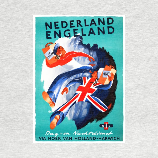 Vintage Travel Poster the Netherlands Nederland Engeland by vintagetreasure